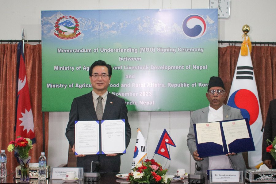 Korea and Nepal inks MoU on agricultural cooperation with transfer of K-Agriculture to Nepal