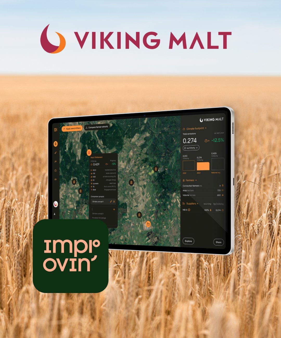 Viking Malt partners up with Improvin’ to reduce supply chain emissions in barley