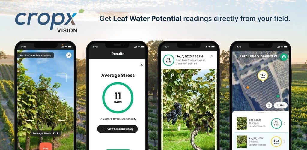 CropX launches AI-Powered CropX Vision to measure vineyard water stress across entire vineyard