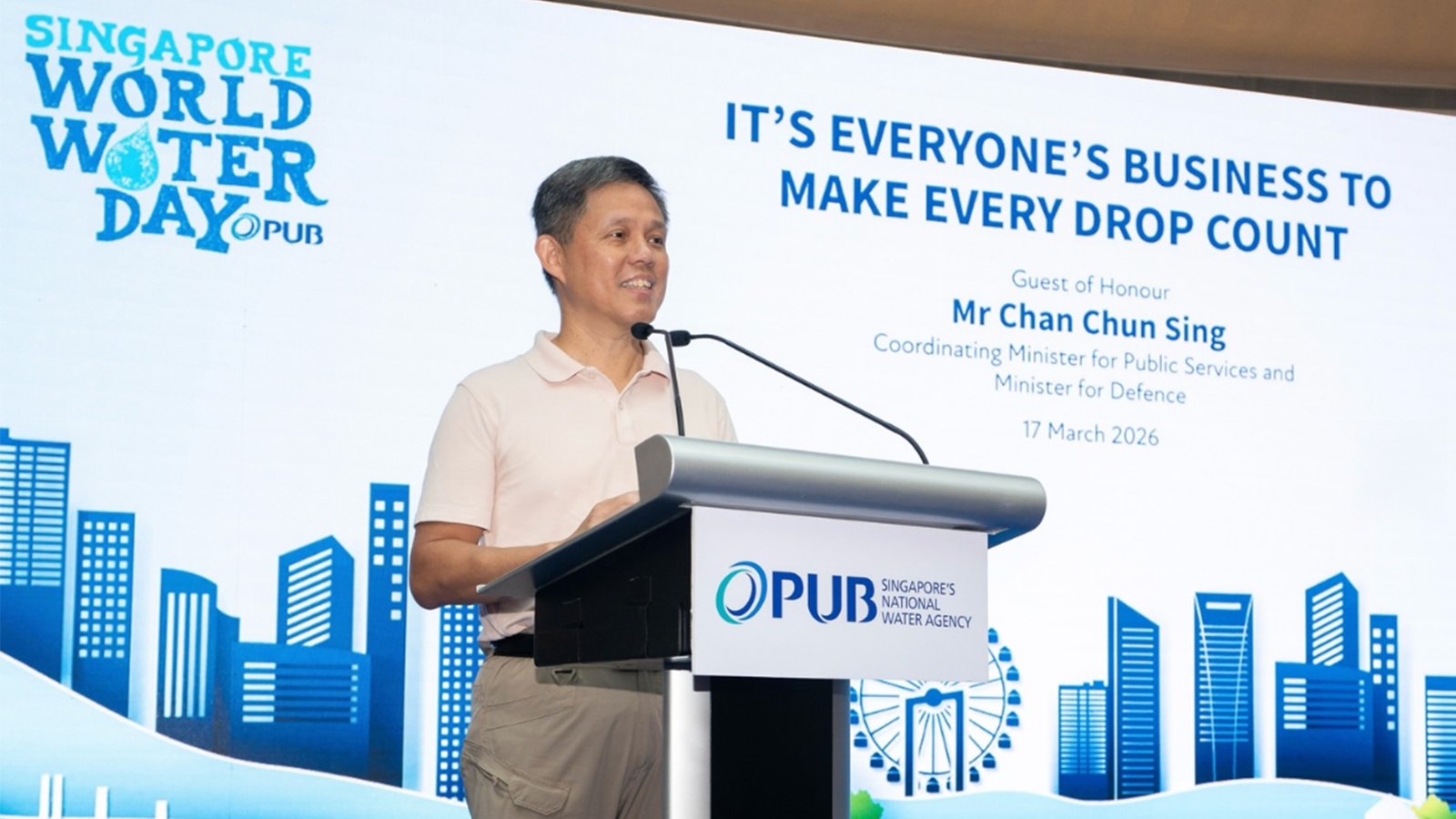 "Singapore Charts New Water Resilience Path with Clean Energy and Urban Renewal" Minister Chan Chun Sing